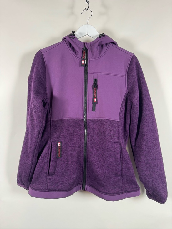 Canada Weather Gear Jackets & Blazers - Canada Weather Gear M Purple Fleece Softshell Hooded Jacket Full Zip Gorpcore